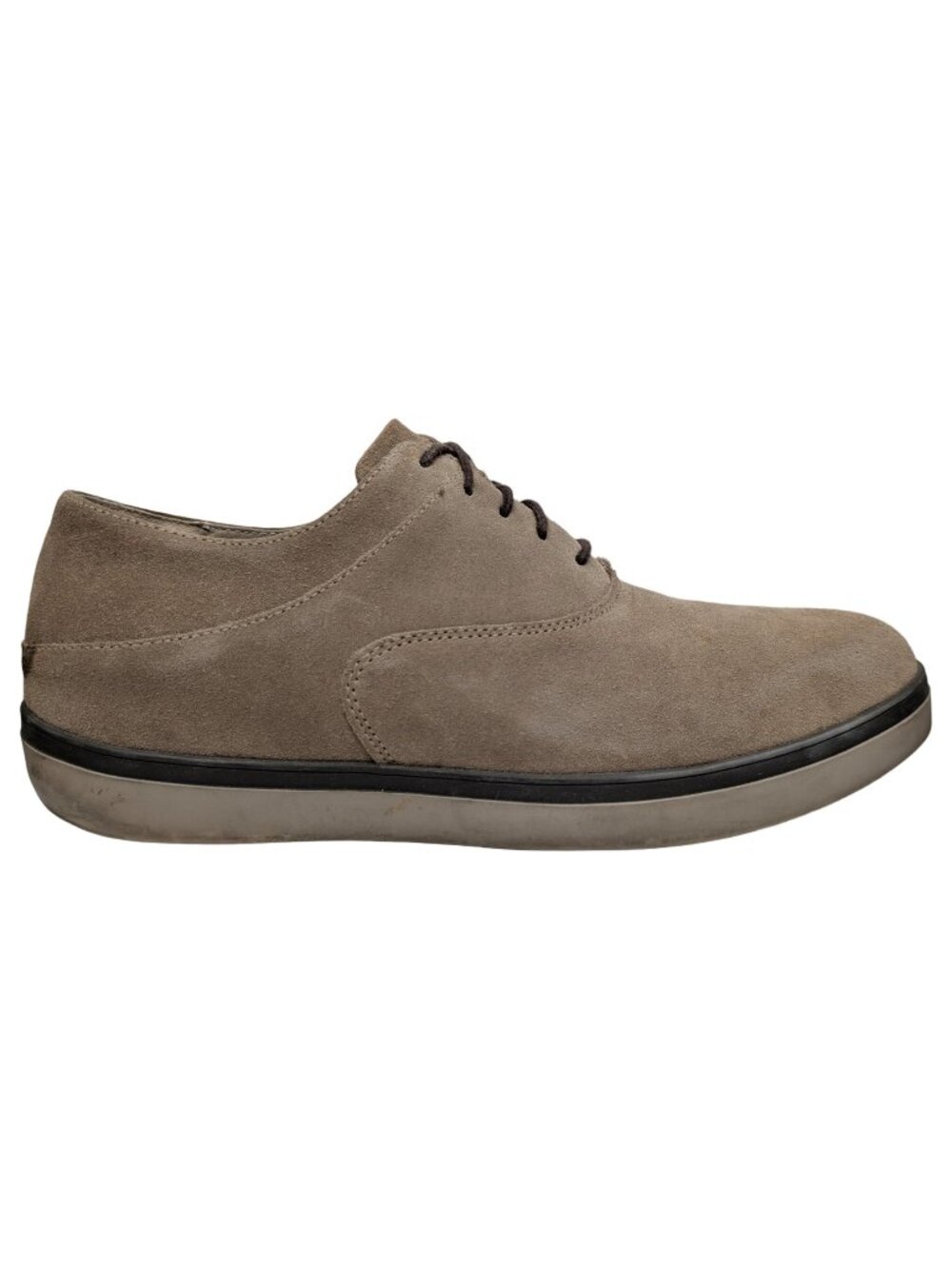 FitFlop Lewis Suede Oxford Shoes Mens Pebble Tan Lace Up Sneakers 281-094 Size 9